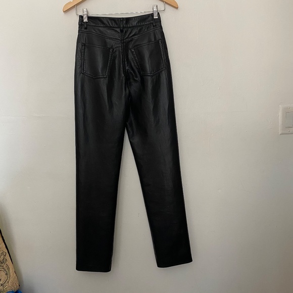 Aritzia Wilfred The Melina Vegan Faux Leather Grunge Straight Leg Pant in Black - Picture 6 of 6